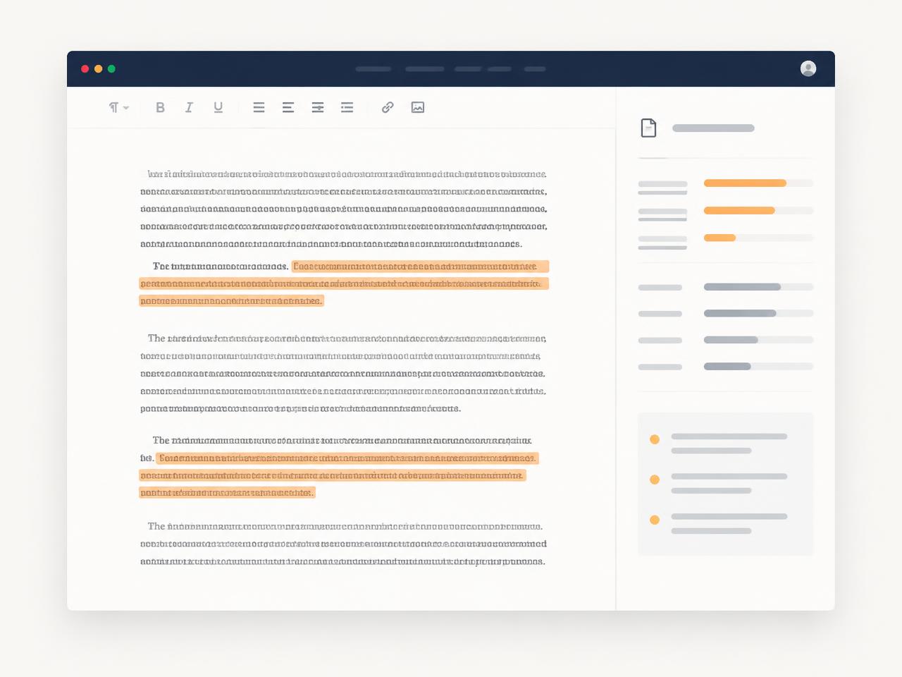 HumanWrite AI editor showing a manuscript with revised sentences highlighted and a writing-quality panel
